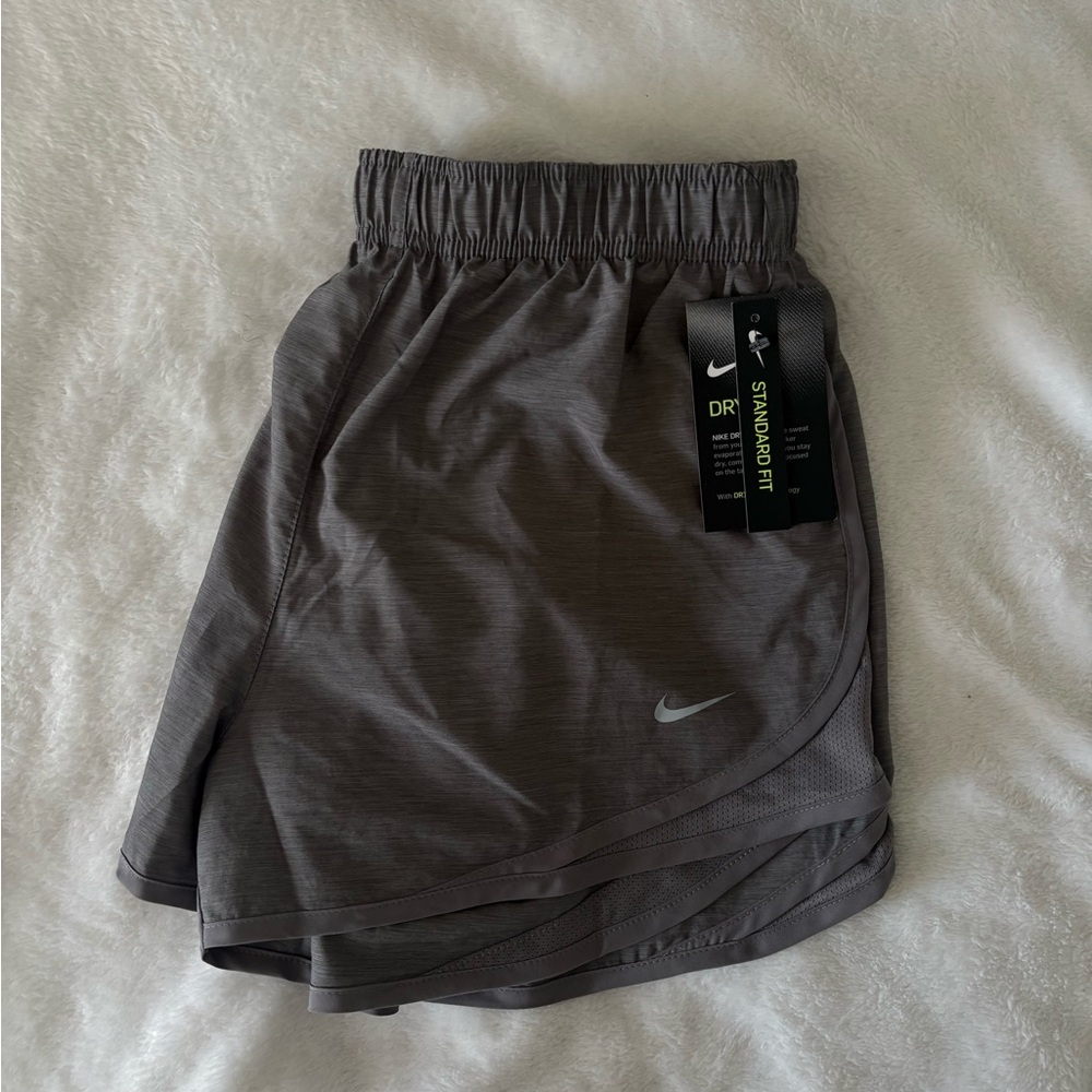 Nike Dri-FIT Shorts — Gray with Black Logo